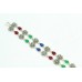 Handmade Designer Bracelet 925 Sterling Silver Marcasite Multi-color Onyx Stones