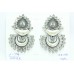 Handcrafted Earrings 925 Sterling Silver Peacock White Crystal Zircon Stones - 1