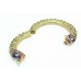 Alloy Metal Elephant Bracelet Gold Plated Wedding Jewelry Uncut Zircon Enamel
