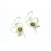 Handmade Female Earrings 925 Sterling Silver Dangle Green Amber Gem Stones - 5