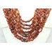 Braided Strand String Necklace 8 Line Natural Orange Brown Hessonite Gomed Beads