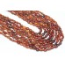 Braided Strand String Necklace 8 Line Natural Orange Brown Hessonite Gomed Beads