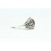 Handmade Designer Ring 925 Sterling Silver Black Marcasites Red Zircon Stone - 2