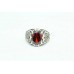 Handmade Designer Ring 925 Sterling Silver Black Marcasites Red Zircon Stone - 3