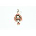 Handmade Women 925 Sterling Silver Pendant Natural Coral & Pearl Gem Stone