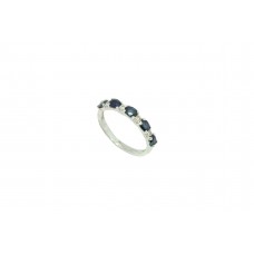 Women's 925 Sterling silver Band Ring Size 14 diamond Blue Sapphire stones