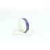 Handmade Dark blue enamel 925 Sterling Silver unisex ring band size 21