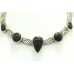 925 Sterling Silver chain choker Necklace Jewelry natural Black onyx gem stone