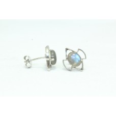 Women's 925 Sterling Silver Ear Studs Earring oval labradorite stone