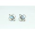 Women's 925 Sterling Silver Ear Studs Earring oval labradorite stone