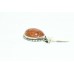 Handmade stamped 925 Sterling Silver Oval pendant natural Amber Stone 1.50 inch