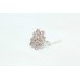 Women 925 Sterling Silver cocktail Ring size 15 pink zircon pear shape Stone