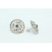 Women's 925 Sterling Silver Ear Studs Earring Red Ruby Blue Sapphire stone