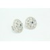 Women's 925 Sterling Silver Ear Studs Earring Blue Sapphire round stone