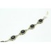 Handmade Women 925 Sterling Silver Real Natural Black Star Bracelet Length 7.8"