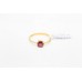 Yellow Gold Ring 18 Kt Natural Red Round Ruby Gemstone, India Ring Size 11