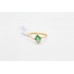 Yellow Gold Ring 18 Kt Natural green oval Emerald Diamond Gemstone Ring Size 12