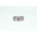 925 STERLING SILVER Men's RING size 23 Black Red Ruby stone