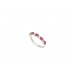 Women's band Ring 925 Sterling Silver diamonds Red Oval Ruby Gem stone size 14