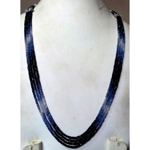 Details about   915.00 Cts Earth Mined 20 Inches Long Sapphire & Ruby Beads Necklace JK 06E245
