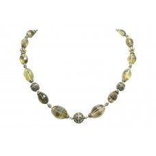 Rajasthan Gems Handmade 925 sterling silver Lemon Topaz stone designer necklace 19.5'