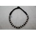 Vintage 925 Sterling Silver Round Bead Necklace with Wax Inside Beads and Black Thread for Women 