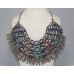 Silver Necklace Antique Tibetan Tribal Jewelry Real Coral Lapiz Turquoise Stones