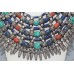 Silver Necklace Antique Tibetan Tribal Jewelry Real Coral Lapiz Turquoise Stones
