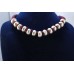 Vintage sterling silver 925 Round bead necklace ,wax inside beads,Red thread