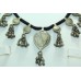 Traditional India Tribal Arabic script on Glass theme silver jewellery necklace