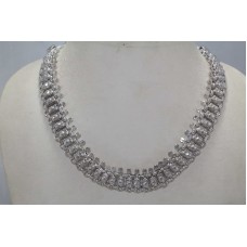Silver Sterling-silver Traditional Single Line Copy of Antique Design Tribal Necklace for Women 