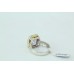Combination of 14 Kt Gold & 925 silver Ring Natural Amethyst Gemstone..