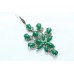 Handmade Dangle Earrings Women 925 Sterling Silver Green Onyx Marcasite Stones T