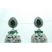 925 sterling Tribal silver earring Jhumkis Hallmarked Green Onyx Gemstone
