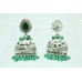 925 sterling Tribal silver earring Jhumkis Hallmarked Green Onyx Gemstone