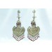 925 sterling Tribal silver long Jhumkis earring gold plated Ruby Gemstone