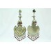 925 sterling Tribal silver long Jhumkis earring gold plated Ruby Gemstone