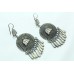 Antique Old Silver India Tribal Jewelry Earrings Peacock Design
