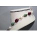 Beautiful 1 Strang Natural Antique Emerald Ruby Pearl 18 K Gold wire Necklace