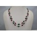 Beautiful 2 Strang Natural Emerald Ruby and Pearl 18 K Gold wire Necklace