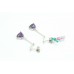 Women Handmade 925 Sterling Silver Dangle Earrings Natural Purple Amethyst Stone