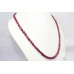 String Strand Single line Necklace Red Ruby Oval Cut Beads Treated Stones
