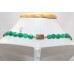 Beautiful Single Line Natural Green Onyx Beads Stones NECKLACE 19 inch