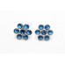 Handmade Stud Earrings 925 Sterling Silver Women's Blue Onyx Gem Stones - O