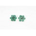 Handmade Stud Earrings 925 Sterling Silver Women's Green Onyx Gem Stones - P
