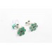 Handmade Stud Earrings 925 Sterling Silver Women's Green Onyx Gem Stones - P