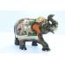 Handicraft Wooden Elephant Hand Painting hunting scene Decorative gift item