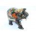 Handicraft Wooden Elephant Hand Painting hunting scene Home Decorative gift