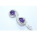 925 Hallmarked Sterling silver Pendant natural Purple Amethyst Gemstone ,Zircon