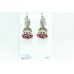 925 Sterling Silver Earrings Peacock Jhumki with Natural Red Onyx Bead Stones